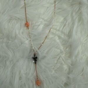 Elegant Orange and Gold Floral Women's Necklace